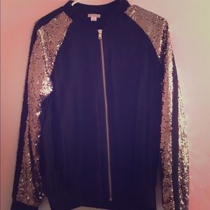 Black and Gold Bomber Jacket